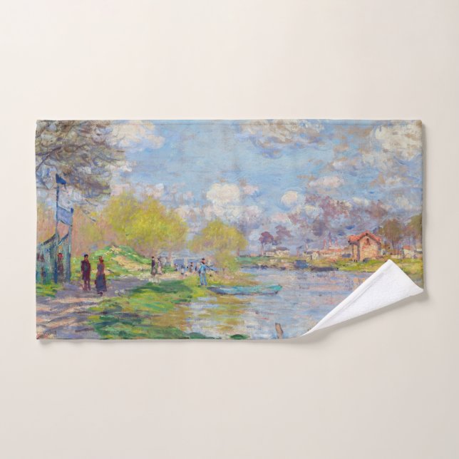 Claude Monet - Spring by the Seine Bath Towel Set (Hand Towel)