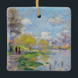 Claude Monet - Spring by the Seine Ceramic Ornament<br><div class="desc">Spring by the Seine - Claude Monet,  1875</div>