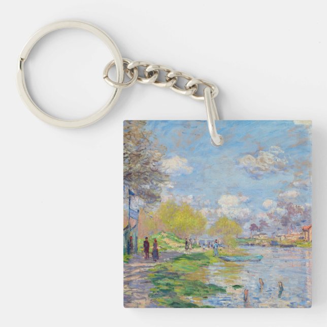 Claude Monet - Spring by the Seine Key Ring (Front)