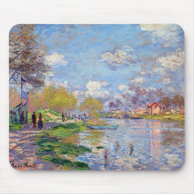 Claude Monet Spring by the Seine Mouse Mat (Front)