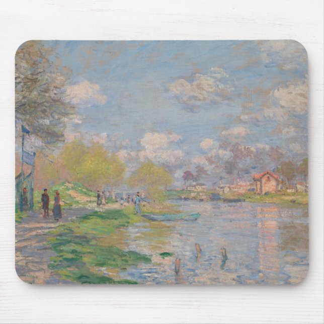 Claude Monet - Spring by the Seine Mouse Mat (Front)