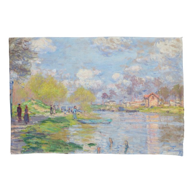 Claude Monet - Spring by the Seine Pillowcase (Front)
