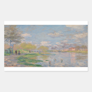Claude Monet - Spring by the Seine Rectangular Sticker
