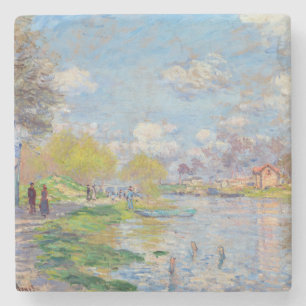 Claude Monet - Spring by the Seine Stone Coaster
