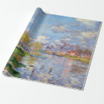 Claude Monet Spring by the Seine Wrapping Paper<br><div class="desc">People stand by the Seine River during spring as painted by Claude Monet.</div>