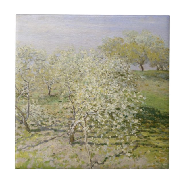 Claude Monet | Spring Fruit Trees in Bloom Tile (Front)