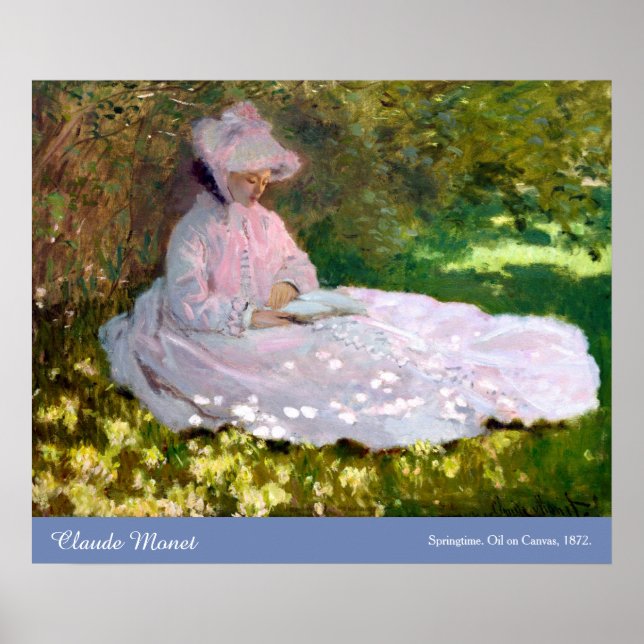 Claude Monet Springtime Impressionism Painting Poster (Front)