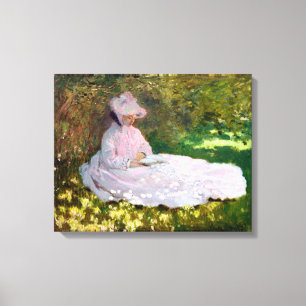 Claude Monet Springtime Impressionism Wrap Canvas Print