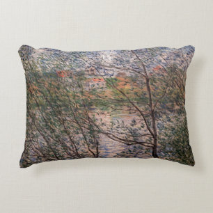 Claude Monet - Springtime through the branches Decorative Cushion