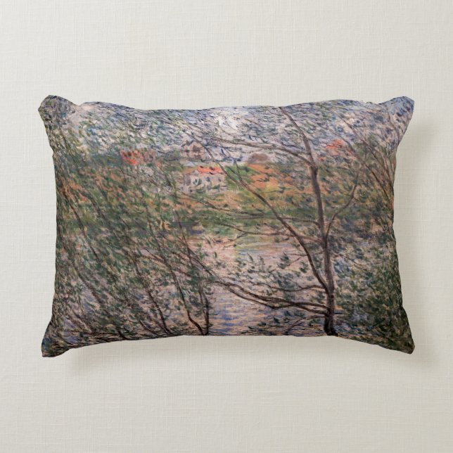 Claude Monet - Springtime through the branches Decorative Cushion (Front)