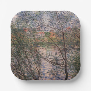 Claude Monet - Springtime through the branches Paper Plate