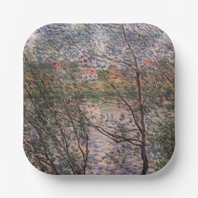 Claude Monet - Springtime through the branches Paper Plate (Front)