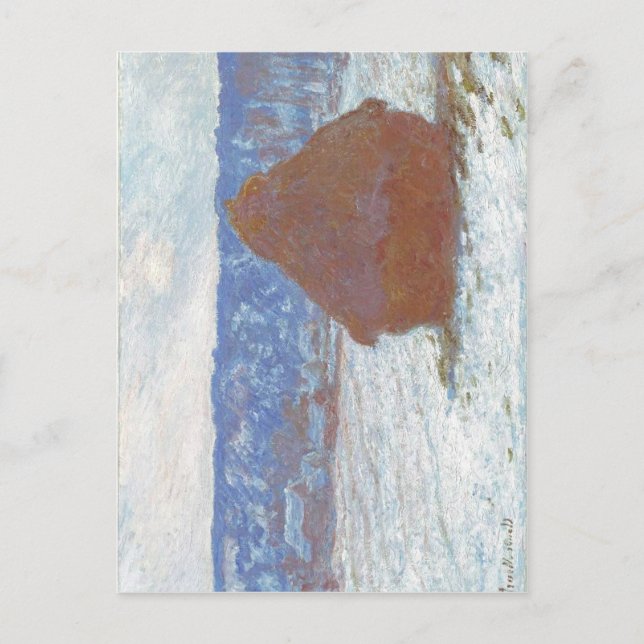 Claude Monet Stack of Wheat (Snow Effect, Overcast Postcard (Front)