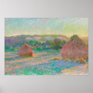 Claude Monet Stacks of Wheat End of Summer Artwork Poster