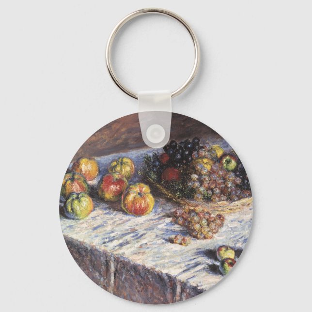 Claude Monet Still Life with Apples and Grapes Key Ring (Front)