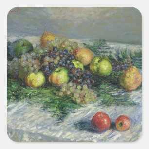 Claude Monet   Still Life with Pears and Grapes Square Sticker