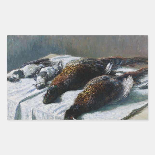 Claude Monet - Still Life with Pheasants Rectangular Sticker (Front)