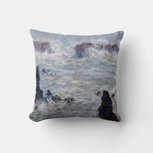 Claude Monet - Storm off the Belle-Ile Coast Cushion