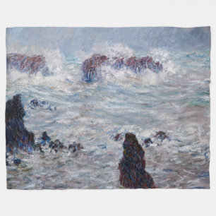 Claude Monet - Storm off the Belle-Ile Coast Fleece Blanket