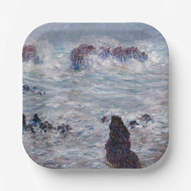 Claude Monet - Storm off the Belle-Ile Coast Paper Plate (Front)