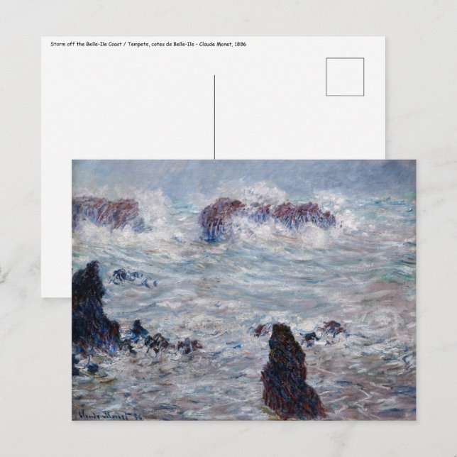 Claude Monet - Storm off the Belle-Ile Coast Postcard (Front/Back)