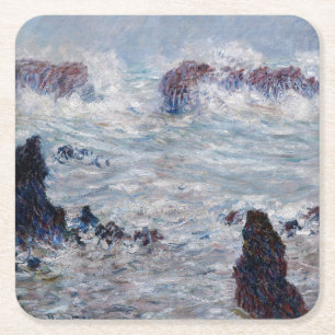 Claude Monet - Storm off the Belle-Ile Coast Square Paper Coaster