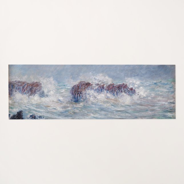 Claude Monet - Storm off the Belle-Ile Coast Yoga Mat (Back (Horizontal))