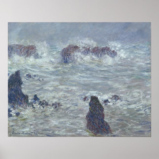 Claude Monet | Storm, off the Coast of Belle-Ile Poster (Front)