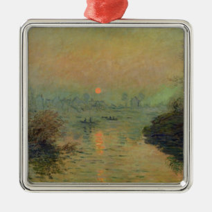 Claude Monet   Sun Setting over the Seine Metal Tree Decoration