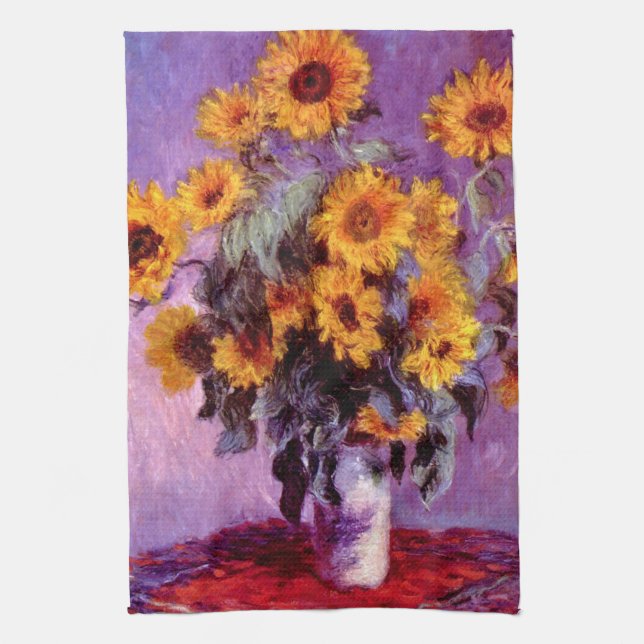Claude Monet: Sunflowers Tea Towel (Vertical)