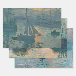 Claude Monet Sunrise Marine Sailboat Impressionism Wrapping Paper Sheet
