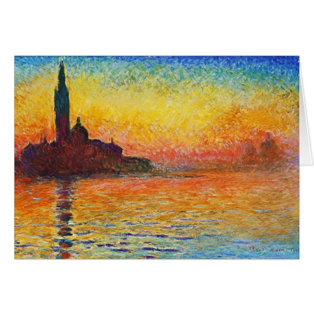 Claude Monet Sunset In Venice Impressionist Art (Front Horizontal)