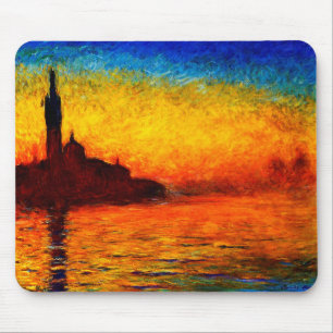 Claude Monet-Sunset in Venice Mouse Mat
