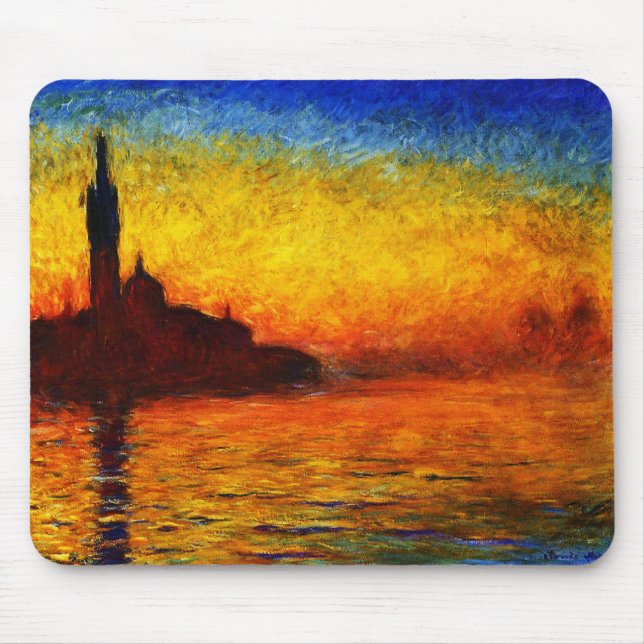 Claude Monet-Sunset in Venice Mouse Mat (Front)