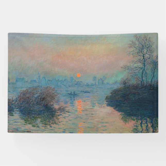 Claude Monet - Sunset on the Seine at Lavacourt Banner (Horizontal)