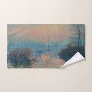 Claude Monet - Sunset on the Seine at Lavacourt Bath Towel Set