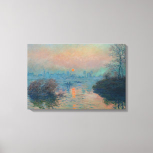 Claude Monet - Sunset on the Seine at Lavacourt Canvas Print