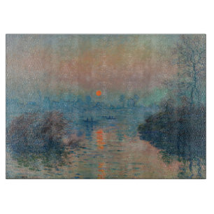 Claude Monet - Sunset on the Seine at Lavacourt Cutting Board