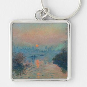 Claude Monet - Sunset on the Seine at Lavacourt Key Ring