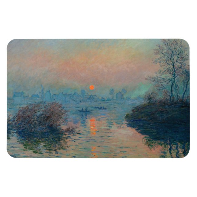 Claude Monet - Sunset on the Seine at Lavacourt Magnet (Horizontal)
