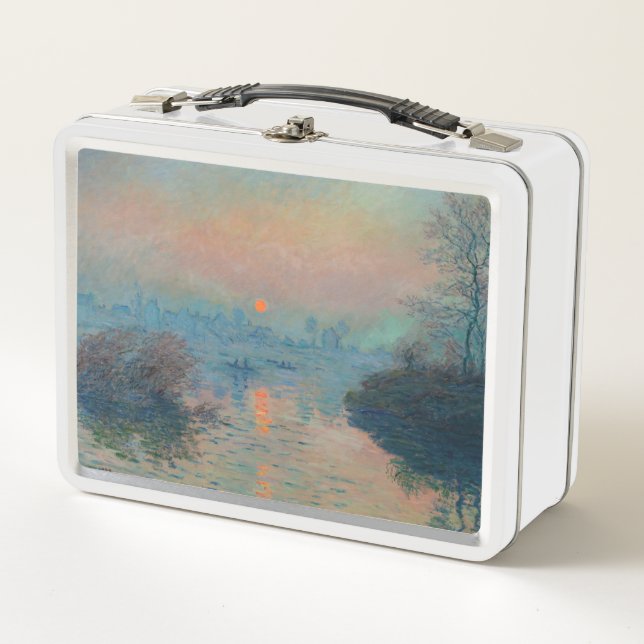 Claude Monet - Sunset on the Seine at Lavacourt Metal Lunch Box (Front)