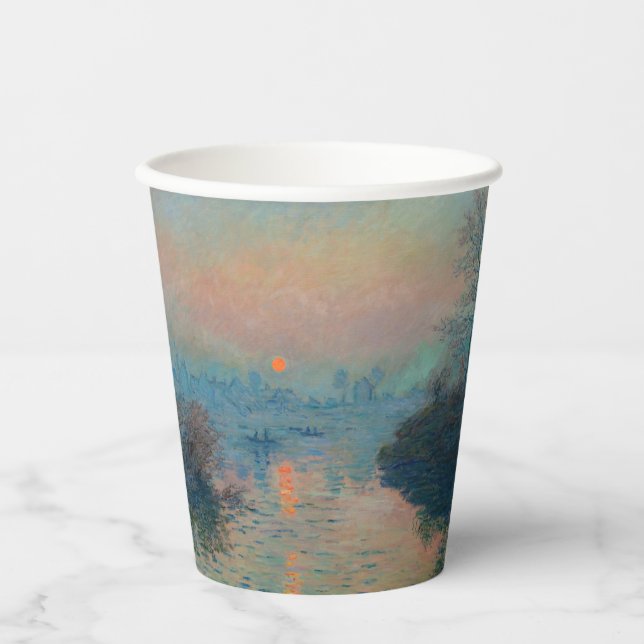 Claude Monet - Sunset on the Seine at Lavacourt Paper Cups (Front)