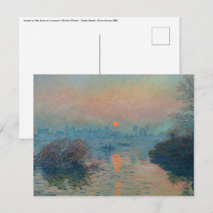 Claude Monet - Sunset on the Seine at Lavacourt Postcard