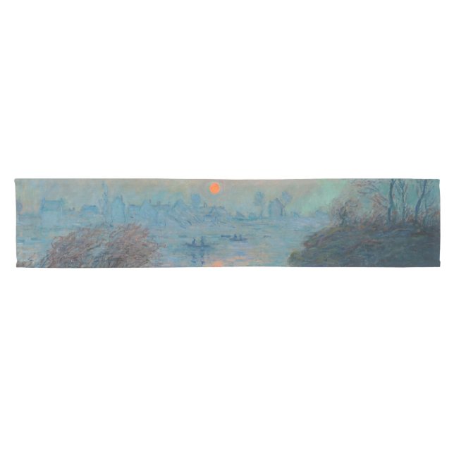 Claude Monet - Sunset on the Seine at Lavacourt Short Table Runner (Horizontal)