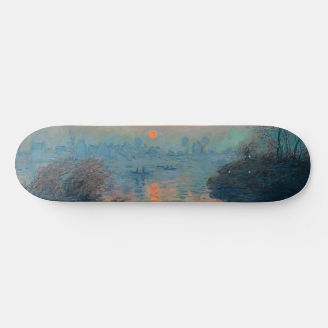 Claude Monet - Sunset on the Seine at Lavacourt Skateboard (Horz)