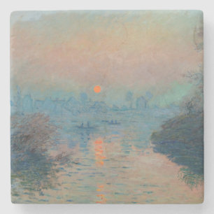 Claude Monet - Sunset on the Seine at Lavacourt Stone Coaster