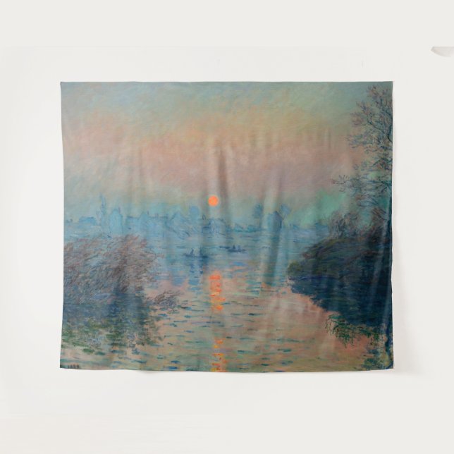 Claude Monet - Sunset on the Seine at Lavacourt Tapestry (Front (Horizontal))