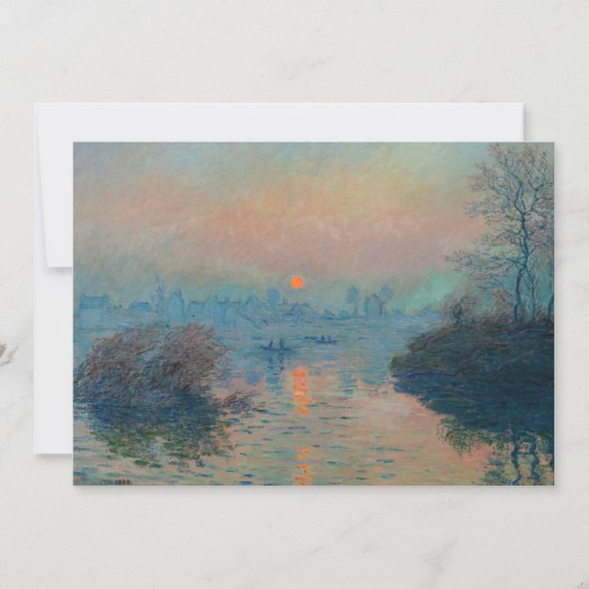 Claude Monet - Sunset on the Seine at Lavacourt Thank You Card (Front)