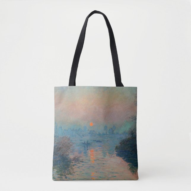Claude Monet - Sunset on the Seine at Lavacourt Tote Bag (Front)