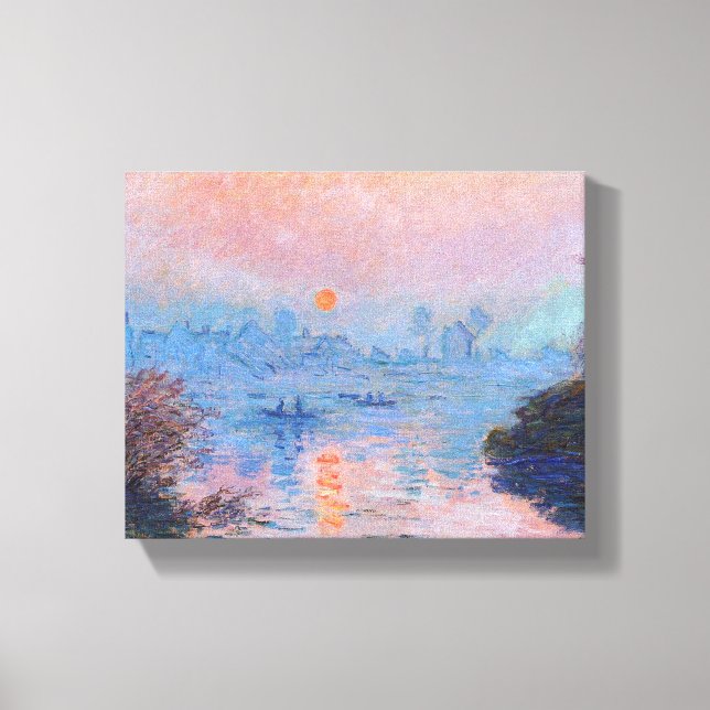 Claude Monet - Sunset On The Seine Canvas Print (Front)